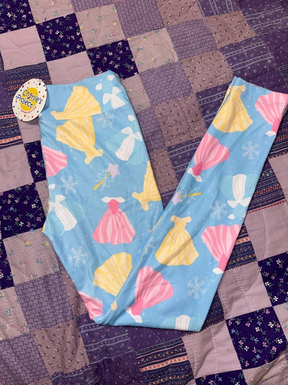 Charlie’s Project Girls' L/XL NWT Princess Dress Leggings - Light Blue